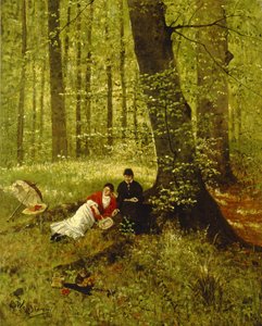 Leyendo en el bosque